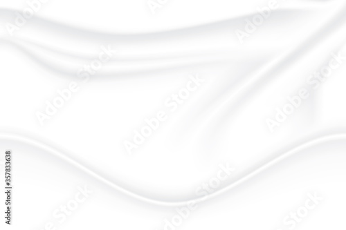 crumpled fabric texture. cloth wave grey shadow soft creased white abstract background. illustration vector