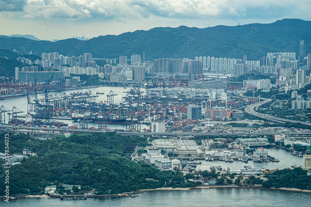 Sky100の展望台から見える香港の街並み