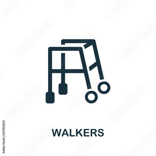 Walkers icon. Simple element from trauma rehabilitation collection. Creative Walkers icon for web design, templates, infographics and more
