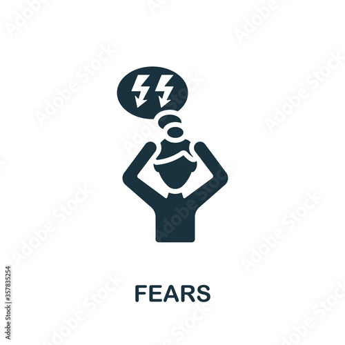 Fears icon. Simple element from psychology collection. Creative Fears icon for web design, templates, infographics and more