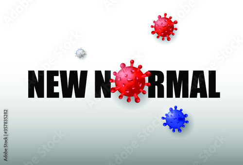 New normal logo background design vector. covid-19 background