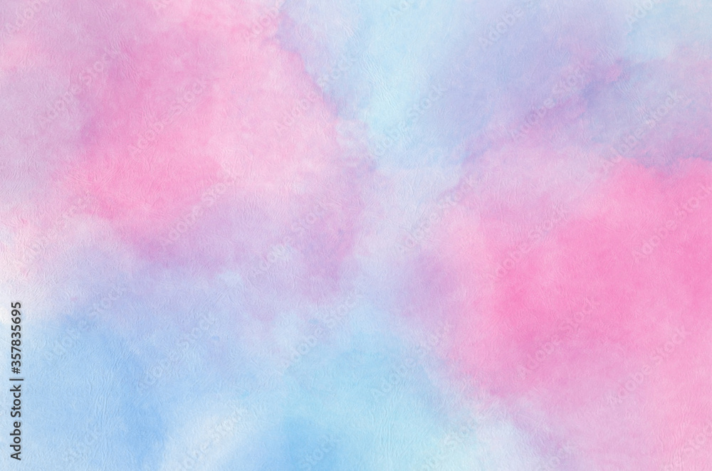 Abstract pastel watercolor background - Blue sky and pink pastel watercolor painted on paper