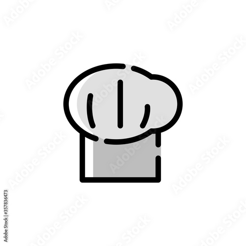 filled line style icon of chef hat isolated on white background. EPS 10