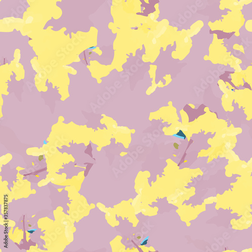UFO camouflage of various shades of yellow  pink and blue colors