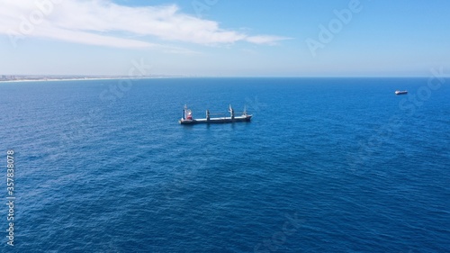 General Cargo Ship in Mediterranean Sea Close to Israel shore-Aerial Ashdod Port, Drone view, Ashdod/Israel/june/14,2020 