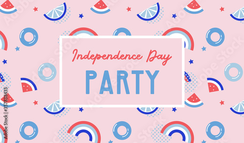 American Independence Day celebration. banner with greeting design with USA patriotic colors. Collection of greeting background designs, 4th of july, social media promotional content. Vector illustrat