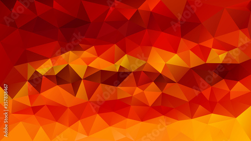 vector abstract irregular polygon background - triangle low poly pattern - color vibrant fiery red fire orange sunny yellow