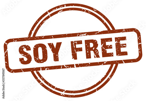soy free grunge stamp. soy free round vintage stamp