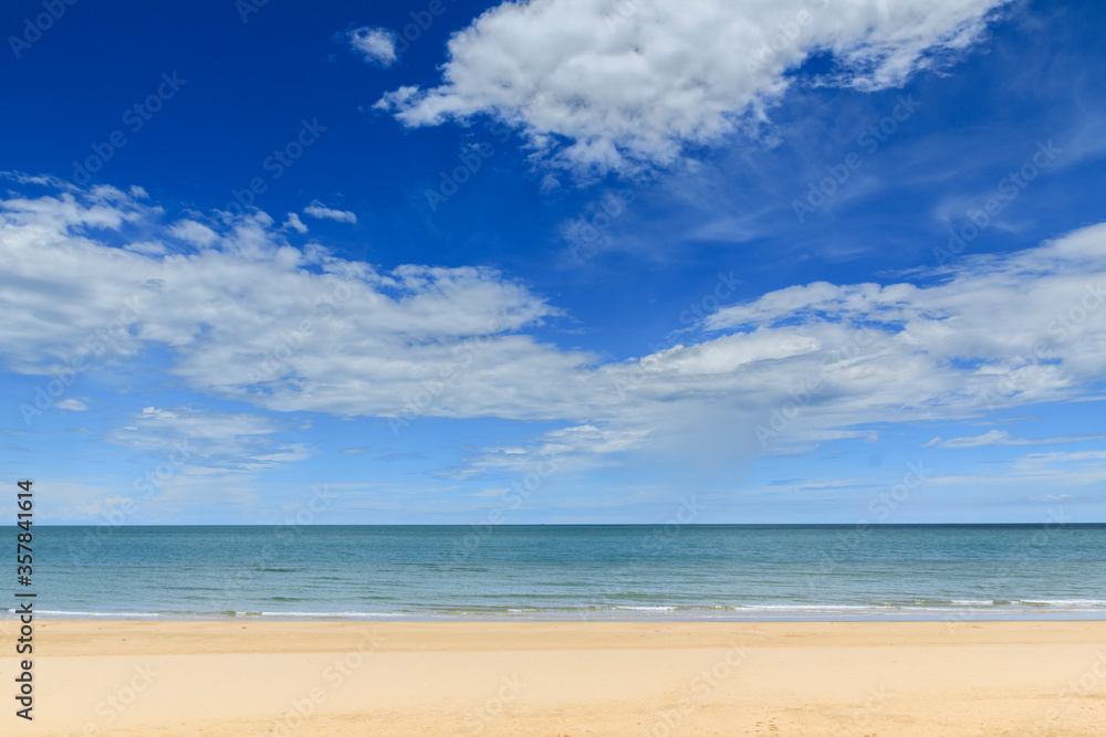 Beautiful sky with beach and tropical sea