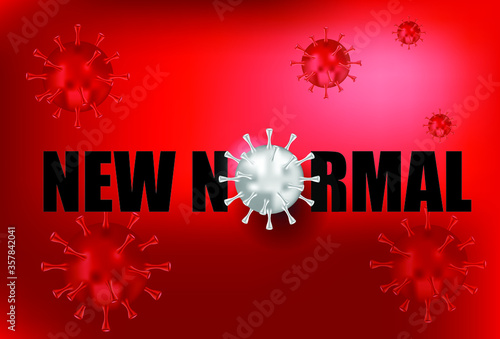 New normal logo background design vector. covid-19 background. vector illustration.
