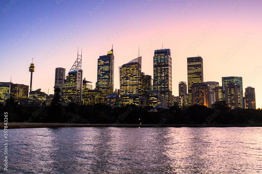 Sydney cityscape view during dusk