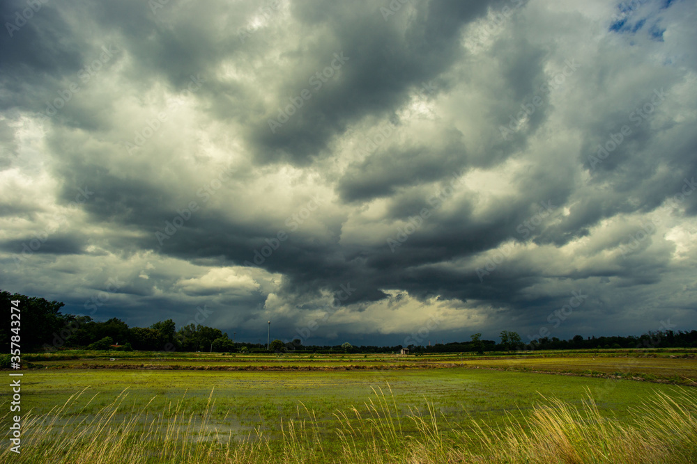 country landscape dominated by thunderstorm clouds country landscape dominated by thunderstorm clouds