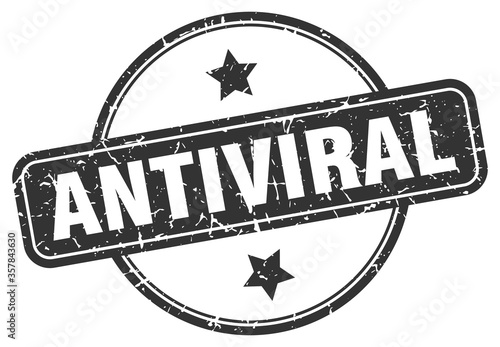 antiviral grunge stamp. antiviral round vintage stamp