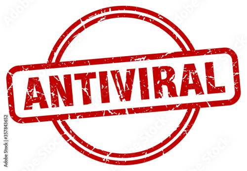 antiviral grunge stamp. antiviral round vintage stamp