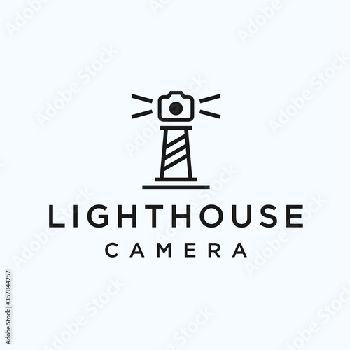 lighthouse camera logo. lighthouse icon