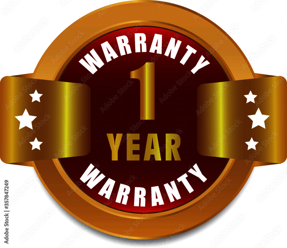1 Year warranty stamp vector logo images, Warranty vector stock photos ...