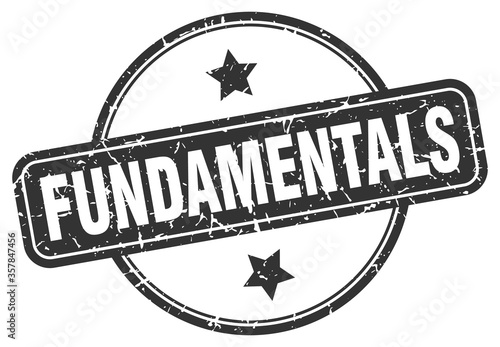 fundamentals grunge stamp. fundamentals round vintage stamp