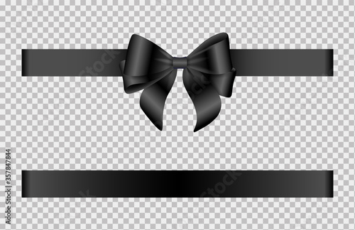 black bow and ribbon