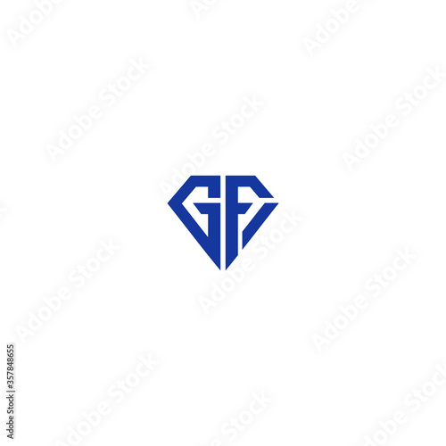 Initial letter GF with abstract leaf real esate logo sign symbol