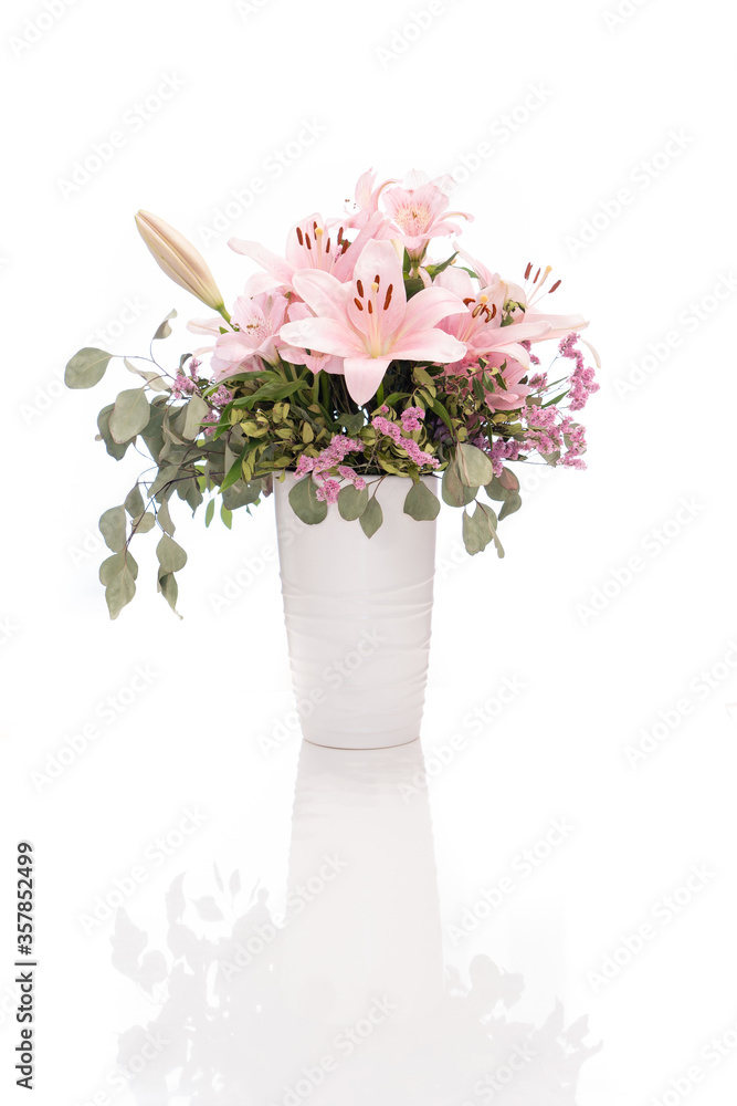 Flower bouquet on white background