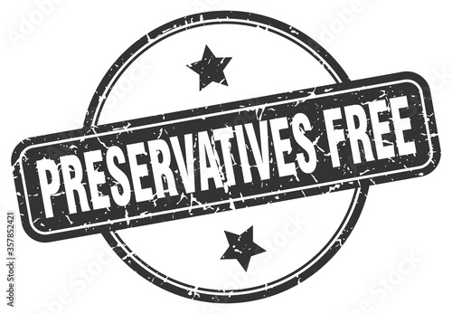 preservatives free grunge stamp. preservatives free round vintage stamp
