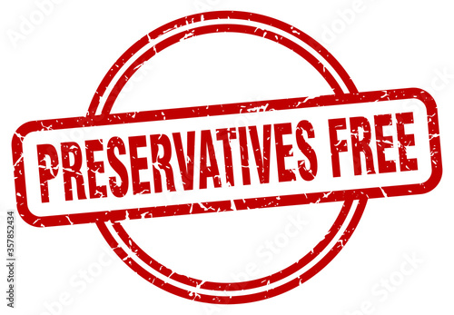 preservatives free grunge stamp. preservatives free round vintage stamp