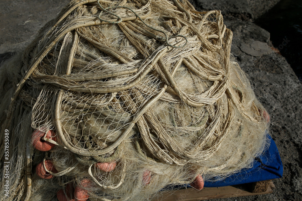 heap od fishing nets
