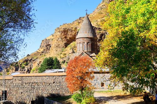 Monastery Geghard in the Kotayk province of Armenia, UNESCO World Heritage Site in Asia