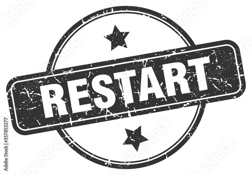 restart grunge stamp. restart round vintage stamp