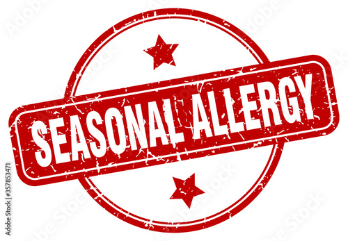 seasonal allergy grunge stamp. seasonal allergy round vintage stamp