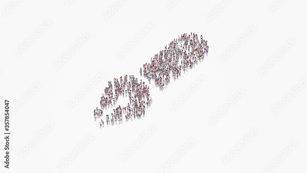 3d rendering of crowd of people in shape of symbol of pen fancy on white background isolated 3d rendering of crowd of people in shape of symbol of pen fancy on white background isolated