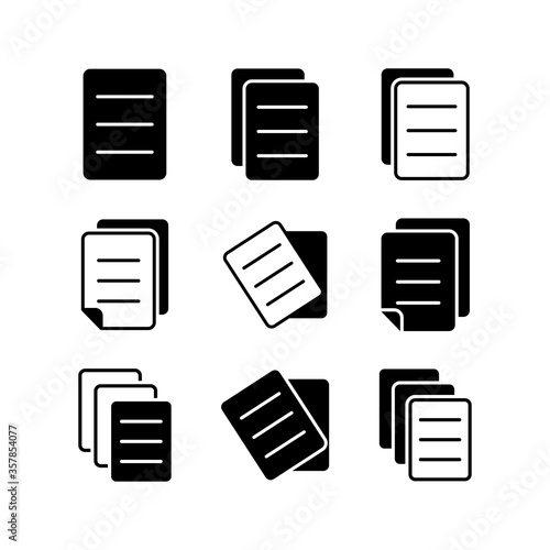 paper icon set, glyph style design