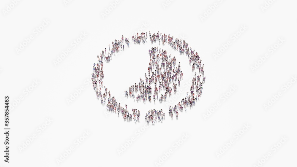 3d rendering of crowd of people in shape of symbol of photo on white background isolated 3d rendering of crowd of people in shape of symbol of photo on white background isolated