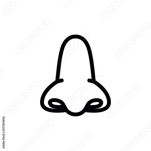 Nose line flat vector icon for mobile application, button and website design. Illustration isolated on white background. EPS 10 design, logo, app, infographic.
