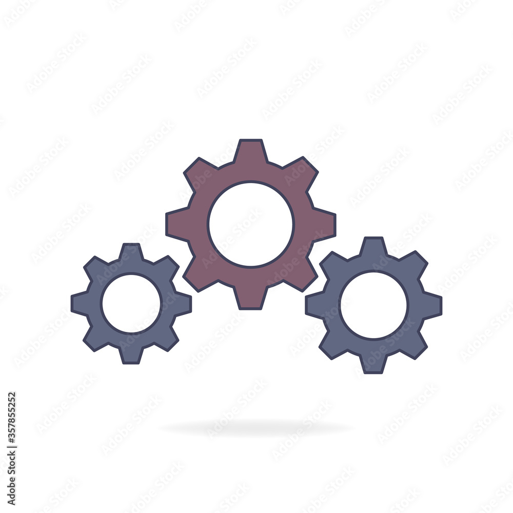 Gear symbol. Vector illustration isolated on a white background. Gear symbol. Vector illustration isolated on a white background.