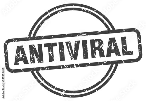 antiviral grunge stamp. antiviral round vintage stamp