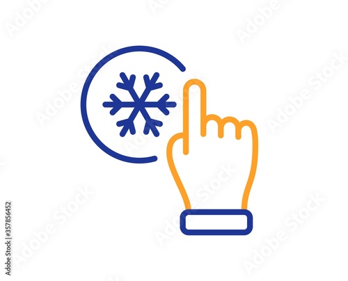 Freezing click line icon. AC cold temperature sign. Fridge function symbol. Colorful thin line outline concept. Linear style freezing click icon. Editable stroke. Vector