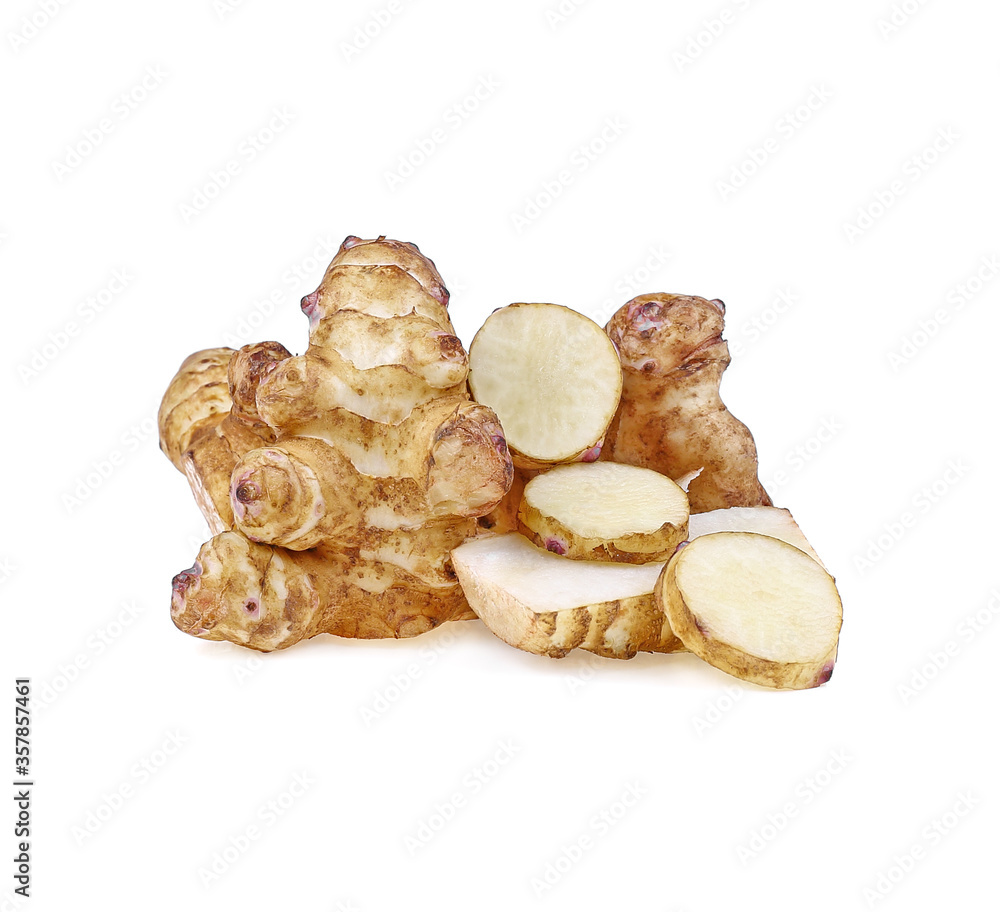 Jerusalem artichoke isolate on white background Jerusalem artichoke isolate on white background