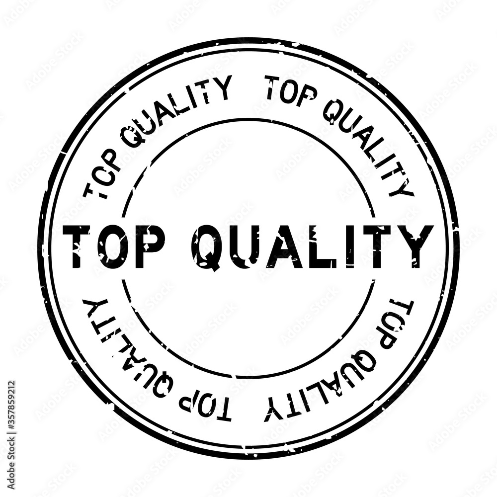 Grunge black top quality word round rubber seal stamp on white background Grunge black top quality word round rubber seal stamp on white background