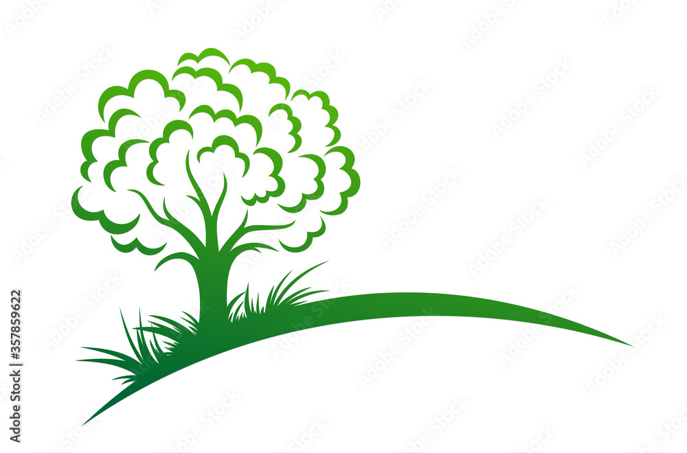 Obraz premium The stylized green forest symbol.