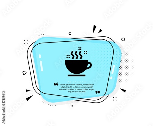 Coffee cup icon. Quote speech bubble. Hot cappuccino sign. Tea drink mug symbol. Quotation marks. Classic coffee cup icon. Vector