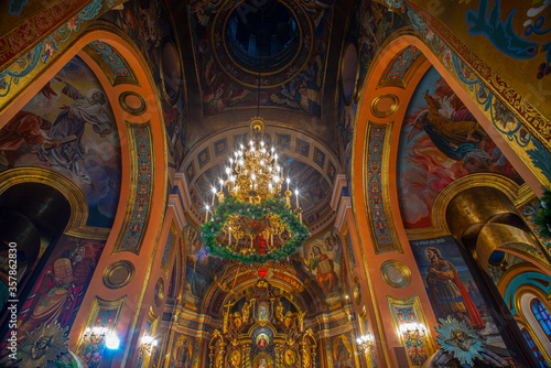 Beautiful Interior of Kazan Church The Cathedral of the Kazan Icon of the Mother of God in irkutsk city  Russia