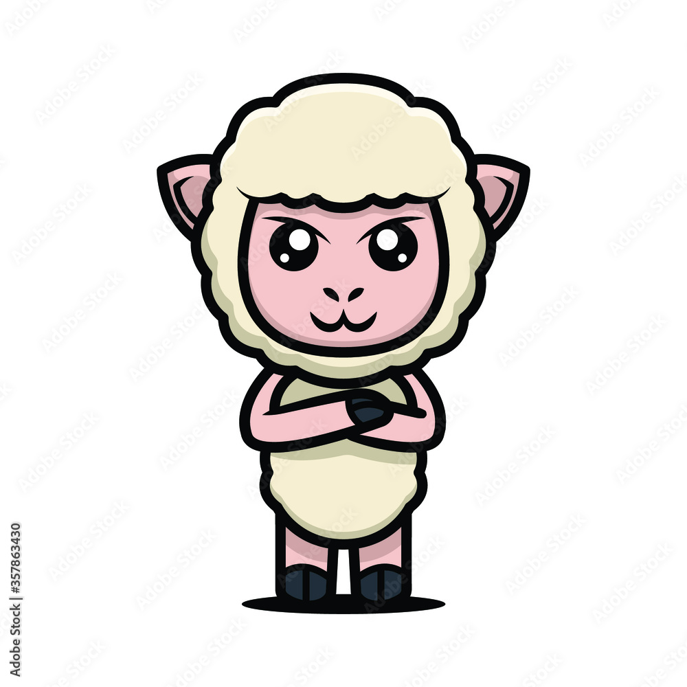 Sheep goat cute mascot design illustration vector template Sheep goat cute mascot design illustration vector template
