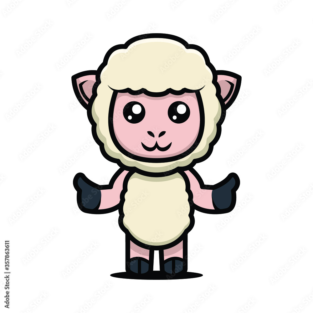 Sheep goat cute mascot design illustration vector template Sheep goat cute mascot design illustration vector template