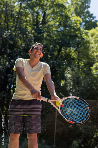 professional tennis player playing with racket © Fabian