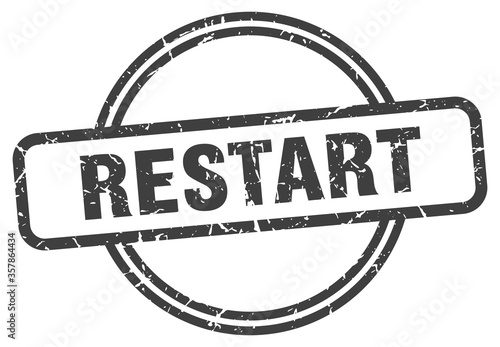 restart grunge stamp. restart round vintage stamp