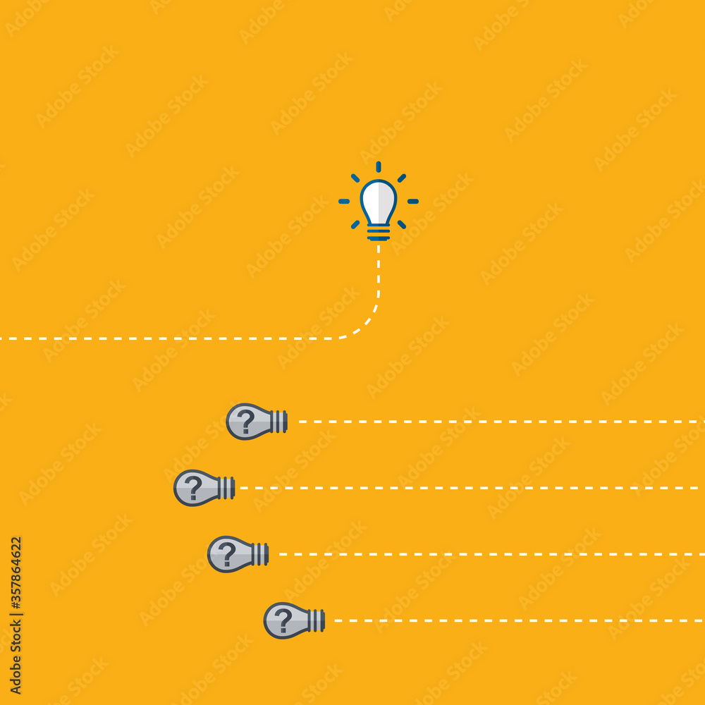 Obraz premium Think differently - Being different, taking risky, move for success in life -The graphic of light bulb also represents the concept of courage, enterprise, confidence, belief, fearless, daring. 