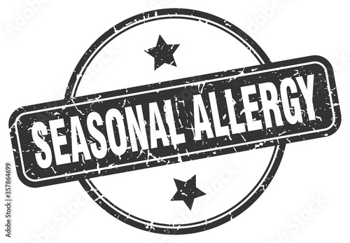 seasonal allergy grunge stamp. seasonal allergy round vintage stamp