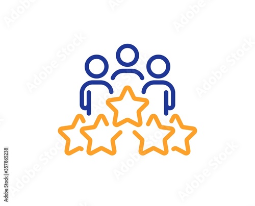 Business meeting line icon. Employee nomination sign. Teamwork rating symbol. Colorful thin line outline concept. Linear style business meeting icon. Editable stroke. Vector
