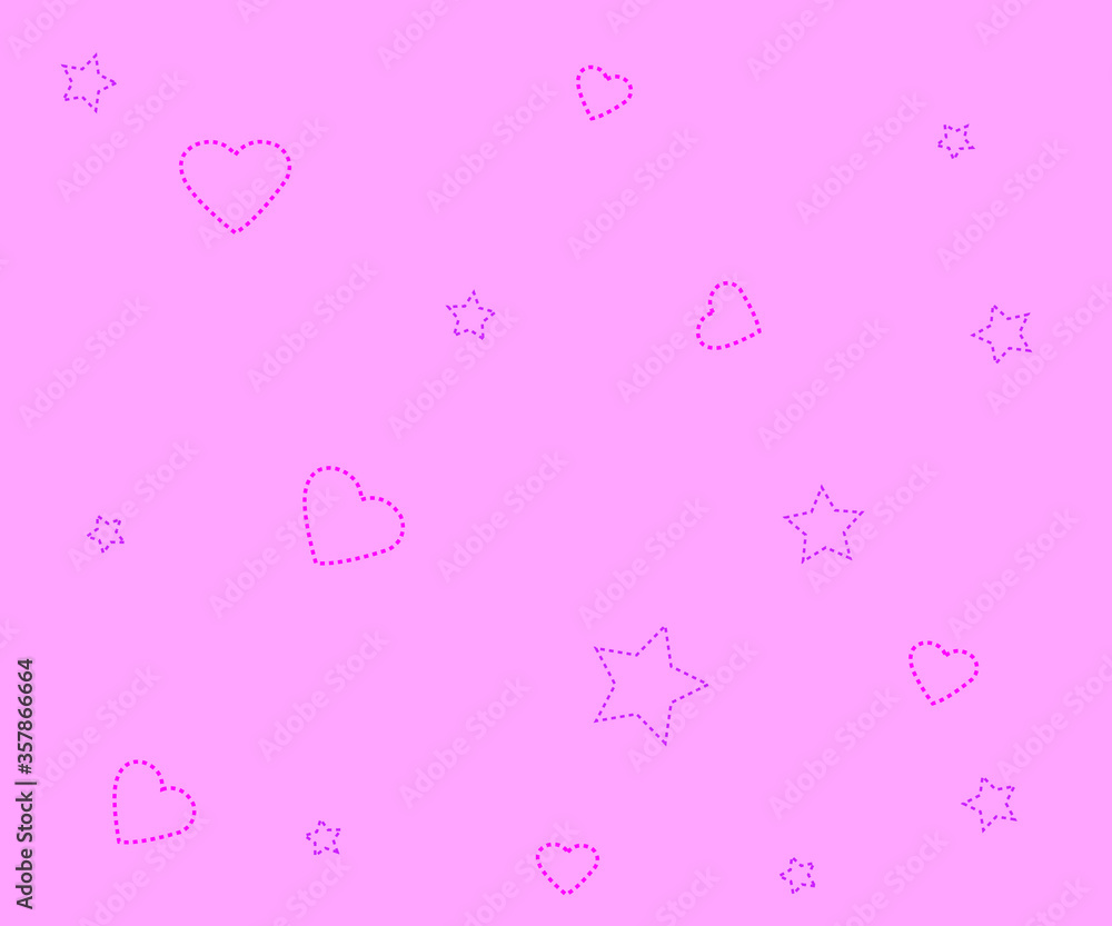 Love Hearts and stars background texture